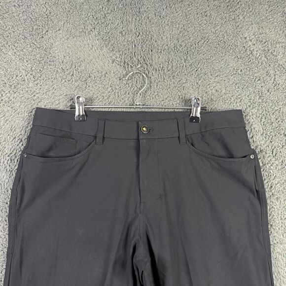Lululemon Pants Mens 34x27 Black ABC Slim Fit Stretch Warpstreme Chino 5 Pocket - Picture 2 of 13
